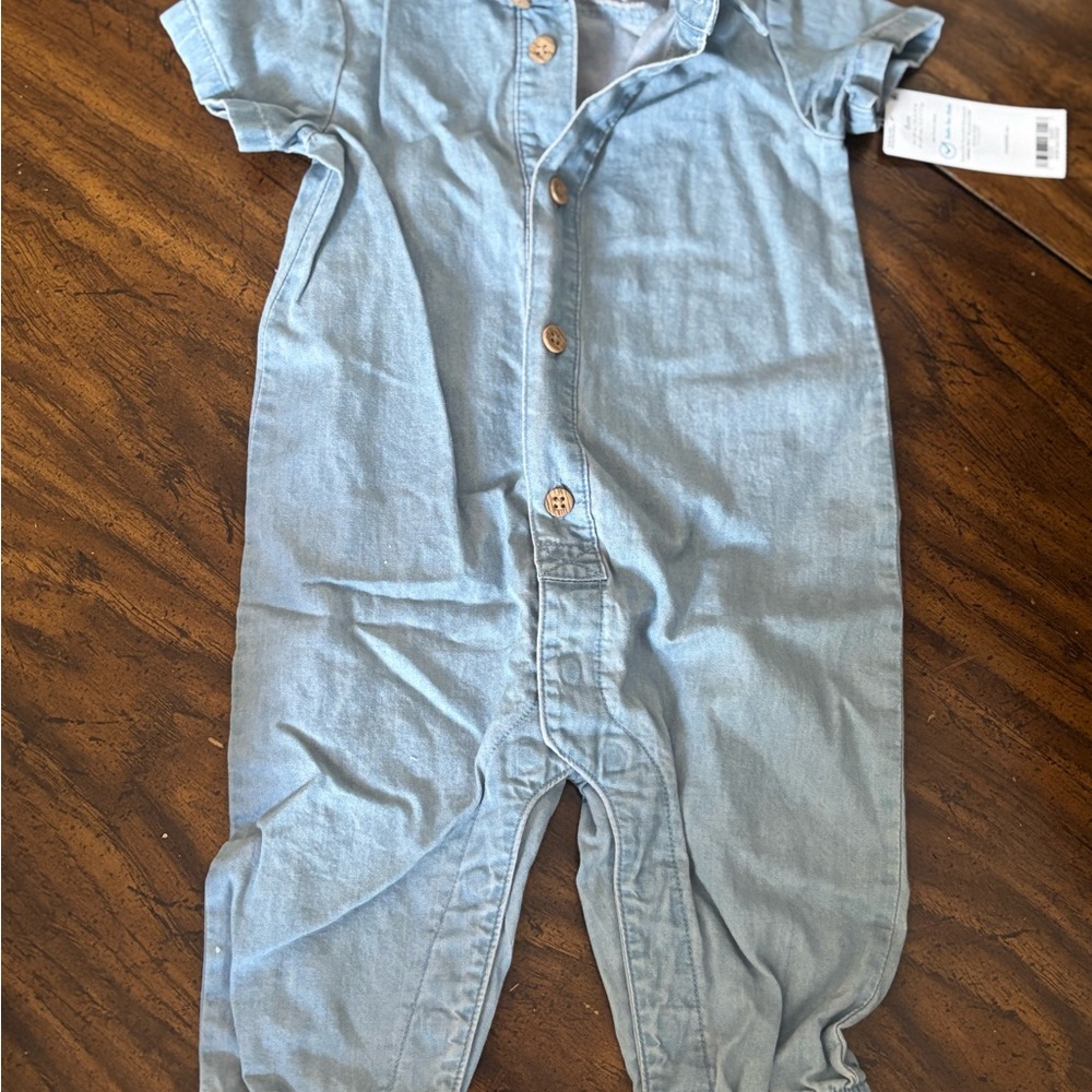 Carter's Light Blue Denim-Style Baby One-Piece Bodysuit